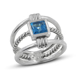 Swiss Blue Topaz Silver Ring