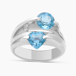 Blue Topaz Designer Silver Rings
