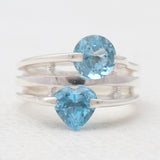Blue Topaz Designer Silver Rings