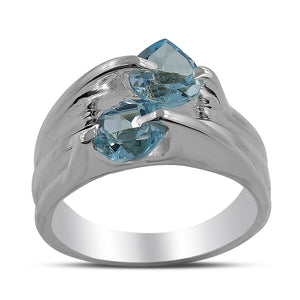 Blue Topaz Designer Silver Rings