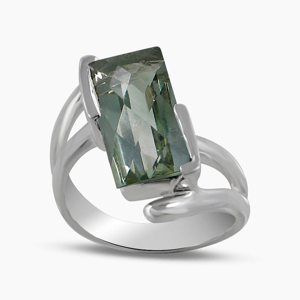 Green Amethyst Sterling Silver Rings