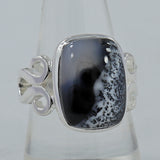 925 Starling Silver Dendritic Opal Ring