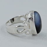 Dendritic Opal Gemstone Sterling Silver Ring