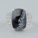 Dendritic Opal Gemstone Sterling Silver Ring