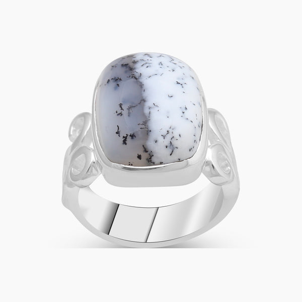 925 Sterling Silver Dendritic Opal Rings