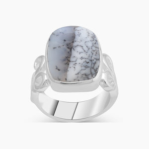 925 Sterling Silver Dendritic Opal Rings