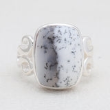 925 Sterling Silver Dendritic Opal Rings