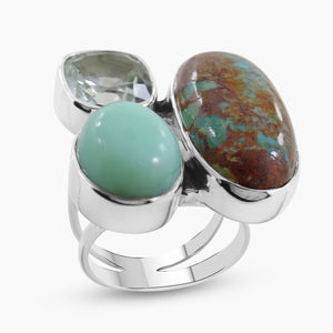 925 Silver Boulder Turquoise Rings