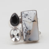 Dendritic Opal Silver Rings