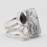 Dendritic Opal Silver Rings