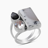 Dendritic Opal Silver Rings