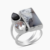 Dendritic Opal Silver Rings