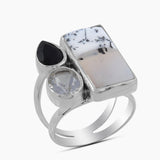 Dendritic Opal Silver Rings