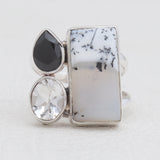 Dendritic Opal Silver Rings