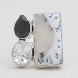 Dendritic Opal Silver Rings