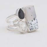 Dendritic Opal Silver Rings