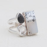 Dendritic Opal Silver Rings