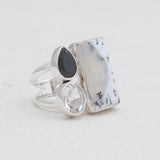 Dendritic Opal Silver Rings