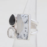 Dendritic Opal Silver Rings