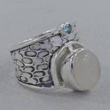 Blue Topaz  Silver Ring