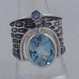 Blue Topaz  Silver Ring