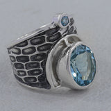 Blue Topaz Silver Ring