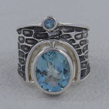 Blue Topaz Silver Ring