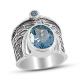 Blue Topaz Silver Ring