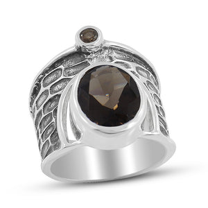 925 Sterling Silver Smoky Quartz Rings