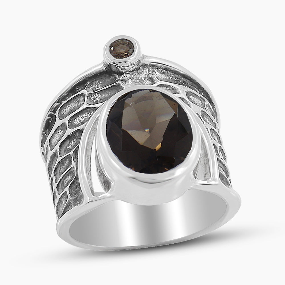 925 Sterling Silver Smoky Quartz Rings
