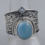 Blue Topaz  Silver Ring