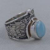 Blue Topaz  Silver Ring