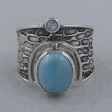 Blue Topaz Silver Ring