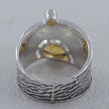 Natural Citrine Two Tone Sterling Silver Ring