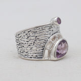925 Sterling Silver Purple Amethyst Band Rings