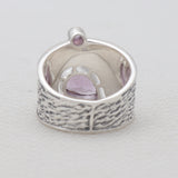 925 Sterling Silver Purple Amethyst Band Rings