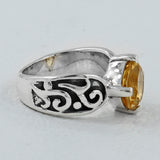 Citrine Gemstone 925 Sterling Silver Ring