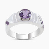 Natural Blue Topaz Silver Rings