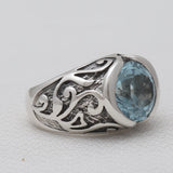 Natural Dominican Larimar Silver Rings