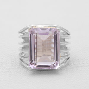 Purple Amethyst Silver Mens Rings