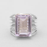 Purple Amethyst Silver Mens Rings