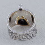 Natural Citrine Two Tone Sterling Silver Ring