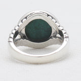 Natural Green Malachite Silver Rings