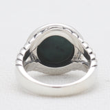 Natural Green Malachite Silver Rings