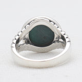 Natural Green Malachite Silver Rings