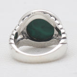Natural Green Malachite Silver Rings
