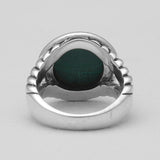 Natural Green Malachite Silver Rings