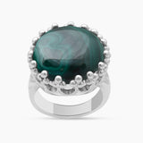 Natural Malachite Silver Rings