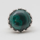 Natural Malachite Silver Rings