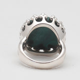 Natural Malachite Silver Rings